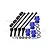 GPM 110mm Medium Carbon Steel Front & Rear CVD Shaft 4Pcs w/ Blue Aluminium Wheel Lock & Hex Claw Set TXMW110FRSN-B