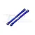Two blue anodized aluminium steering linkage rods with silver ball ends, branded GPM Racing 7075, set against a white background.