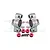 GPM Silver Aluminium Steering Hubs 2Pcs ER2021N-S