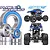 A promotional image for Plaig RC bearing kits featuring various metal ball bearings with blue rubber seals alongside images of a blue Maverick Scout RC truck.