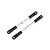 Two HSP RC turnbuckles with silver metal rods and black plastic ball ends on a white background.