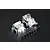Rovan silver aluminium gearbox case set for RC cars, including two main housing halves and a collection of various black mounting screws.