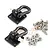 Yeah Racing Aluminium Heavy Duty Shackles w/ Mounting Brackets 2Pcs - Black YA-0378