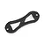 A black plastic HSP upper steering servo plate with a triangular cutout design and two mounting holes.