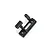 A black plastic RC wing mount brace with mounting holes and a cylindrical post, isolated on a white background.