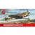 Airfix 1/48 scale Messerschmitt Bf109E-3/E-4 plastic model kit box art showing a fighter plane in flight over a landscape.