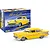A Revell 1/25 scale 1957 Chevrolet Bel Air plastic model kit box with a finished yellow model car displayed in front.