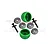 GPM 1/4 Lean Bar Wheels w/ Flanged Metal Shielded Bearings Set - Green MX040-G