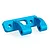 A blue anodized aluminium rear brace mount for an RC car, featuring mounting holes and a curved structural design.