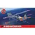 Airfix 1/48 scale De Havilland Tiger Moth plastic model kit box art showing the biplane flying over the ocean near an aircraft carrier.