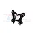 A black GPM Racing aluminium front shock tower for RC cars, featuring multiple mounting holes and a central cutout, shown against a white background.