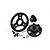 GPM Aluminium Spur Gear Adapter w/ 54T Spur & 14T Pinion Gear Set - Black SLA5414TLGN-BK