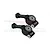 Two black GPM Racing aluminium rear hubs for RC cars, featuring pre-installed bearings and white plastic bushings.