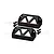 Two black GPM Racing aluminium servo protectors with mounting screws on a white background.