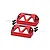 Two red anodized aluminium GPM Racing servo protectors with mounting screws on a white background.