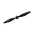 A black two-blade RC airplane propeller with a central spinner cap against a white background.