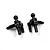 A pair of black aluminium steering knuckles for Mini-Z RC cars by Yeah Racing, featuring the YR logo.