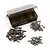 A Yeah Racing titanium screw set for Tamiya Super Hot Shot, featuring various metal screws and a partitioned storage box on a white background.