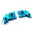 Two blue anodized aluminium gear box halves for an RC car, featuring machined details and the Yeah Racing logo.