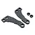 Two carbon fibre steering arms and two small black metal nuts on a white background.