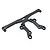 A flat, carbon fiber RC car bulkhead mount part with multiple mounting holes, shown against a plain white background.