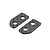 Two small rectangular carbon fiber spacers with two holes each, designed for RC battery holders.