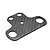 A flat, T-shaped RC car bumper mount brace made of black carbon fiber with five circular mounting holes.