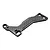 A carbon fibre floating servo brace for RC cars, featuring a woven pattern and multiple mounting holes, isolated on a white background.