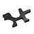 A black anodized aluminium front bulkhead component for an RC car, shown from an angled perspective against a white background.