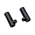 Two black anodized aluminium battery posts for RC cars, shown from an angled perspective against a white background.