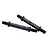 Two black metal RC turnbuckles with threaded ends and a central adjustment hole, isolated on a white background.