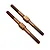 Two copper-coloured metal RC turnbuckles with threaded ends and a central hexagonal adjustment section.