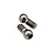 Two silver-coloured metal ball studs for RC cars, featuring threaded shafts and hexagonal sockets on the ball heads.