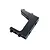 A black anodized aluminium floating servo mount inner for RC cars, featuring a U-shaped design with mounting holes and pins.
