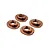 Four gold-coloured aluminium upper bulkhead inserts for RC cars, arranged on a white background.