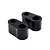 Two black RC Maker rear body mount spacers with two holes each, shown against a white background.