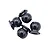 Four black RC shock balls arranged in a cluster on a white background.
