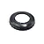 A black, circular RC shock top cap with a serrated outer edge, isolated on a white background.