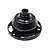 A black anodized aluminium half differential housing for RC cars, featuring a circular base with mounting holes and a central cylindrical protrusion.