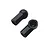 Two black plastic closed ball cups for RC car anti-roll bars shown against a white background.