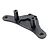 A black plastic RC car front lower bumper mount with two vertical mounting posts and several screw holes.