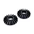 Two black RC differential bevel gears shown from an angled perspective against a white background.