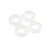 Four small, translucent white silicone O-rings arranged in a cluster against a white background.