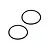 Two black rubber O-rings for RC car differential maintenance isolated on a white background.