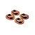 Four gold-coloured aluminium RC bulkhead inserts with threaded holes, arranged on a white background.