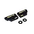 Two black RC Maker brass rear weights with gold branding and two carbon fiber washers on a white background.