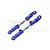 Two blue anodized aluminium GPM Racing rear camber links with silver threaded turnbuckles, featuring 7075 markings on a white background.