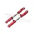 Two red anodized aluminium RC rear camber links with silver threaded turnbuckles and GPM branding against a white background.