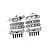 GPM Aluminium Front & Rear Lower Suspension Arm Tie Bar Set - Silver TXMS089FRN-S