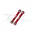 Two red anodized aluminum GPM Racing front steering links with silver ball ends, shown against a white background with a faint GPM logo watermark.